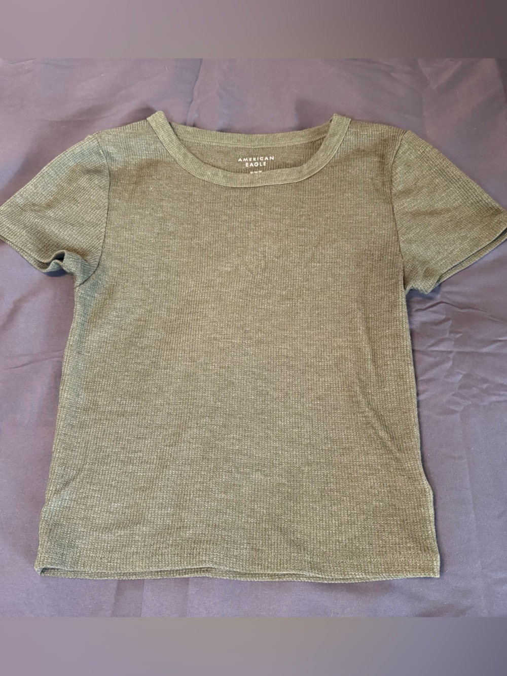 American Eagle Outfitters Olive Ribbed Crop Top